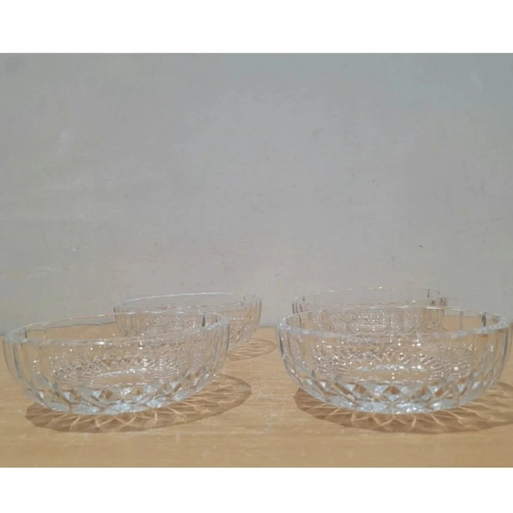 Vintage Val St Lambert Signed Cut Crystal Dishes Set of 4